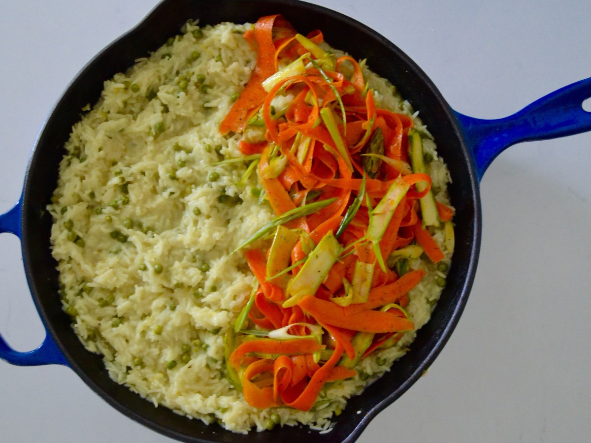 Spring Risotto with Carrot & Asparagus Salad